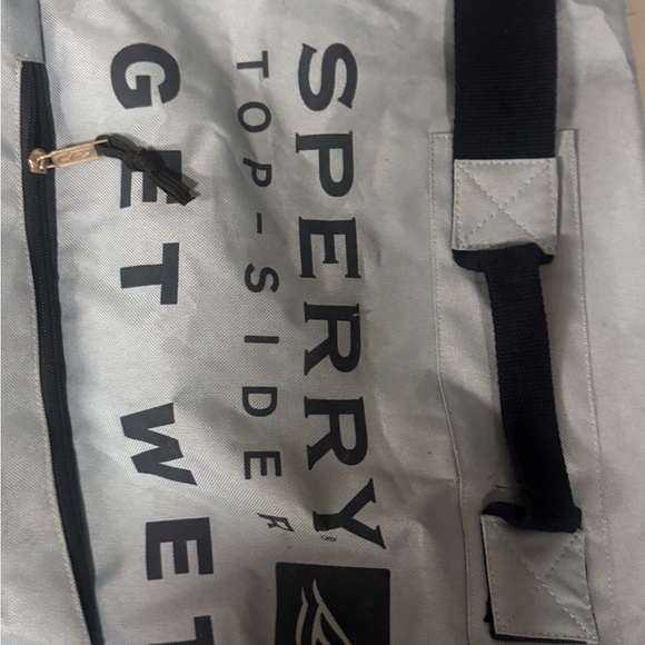 Blue Sperry Top-Sider Get Wet Tote Bag Gray Boat Beach Travel - Picture 6 of 9